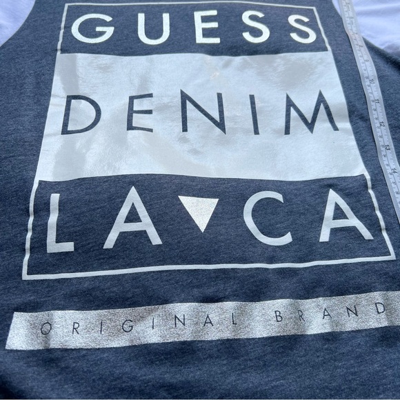 NEW GUESS Factory Mens Truman Logo Graphic Crewneck Short Sleeve Tee Sz S/P Gray - Picture 8 of 11
